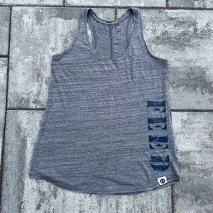 FEED by Target 12 Women's Tank Top Gray Blue Spellout Size Medium